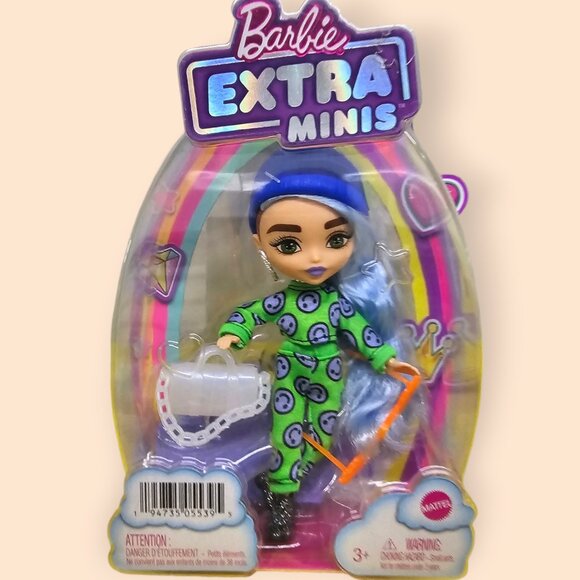 Barbie Extra Minis Doll #3 (Wearing Emoji-Printed 2-Piece Fashion Outfit) - Picture 1 of 6